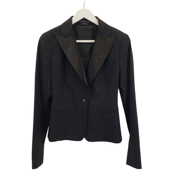 Theory Jackets & Blazers - Theory Satin Trim Tuxedo Blazer